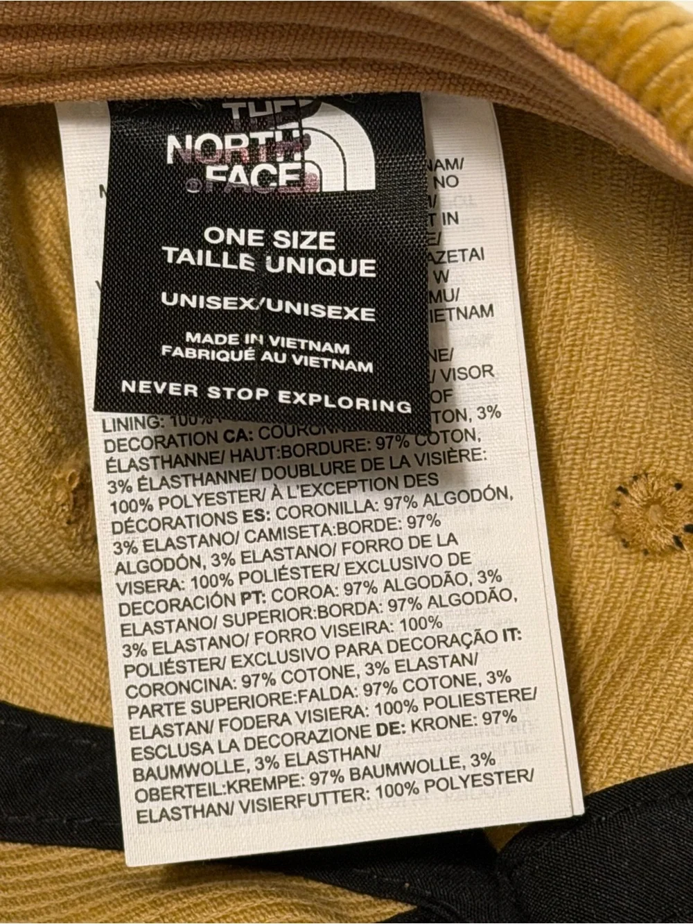 The North Face Unisex Corduroy Shallow Fit Logo Hat Cap Almond Butter Brown OS